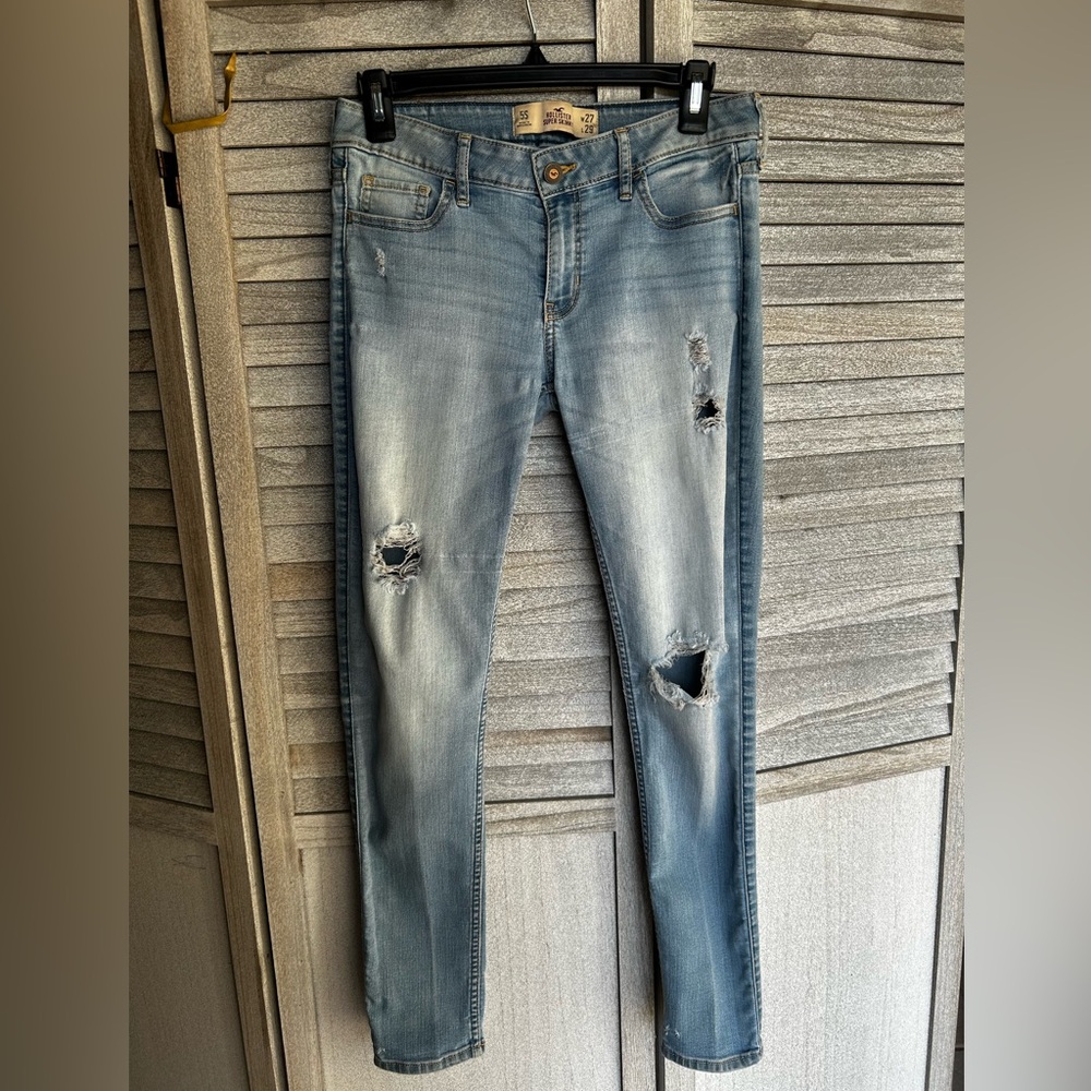 HOLLISTER Super Skinny straight leg denim jeans 27/29 Size 5